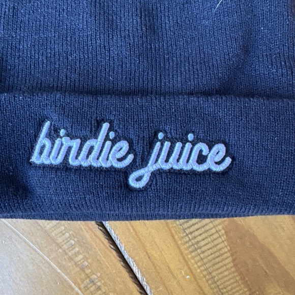 Birdie Juice Script Beanie Black One Size - Picture 2 of 3